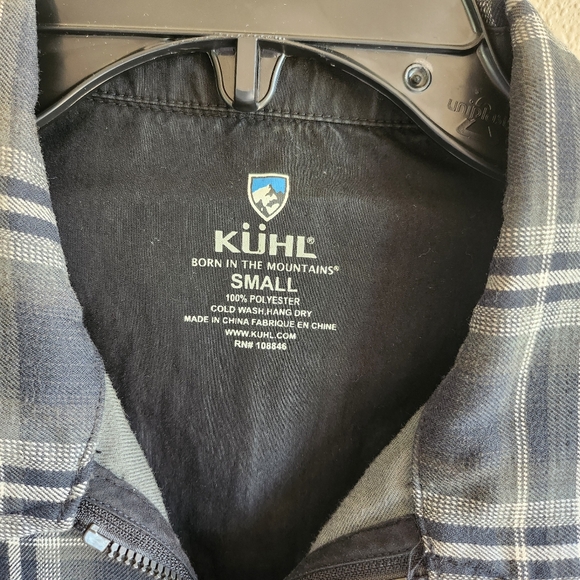 Kuhl Jacket Mens Small Green Cream Plaid Zip Up Lightweight Shacket Outerwear - Picture 4 of 13